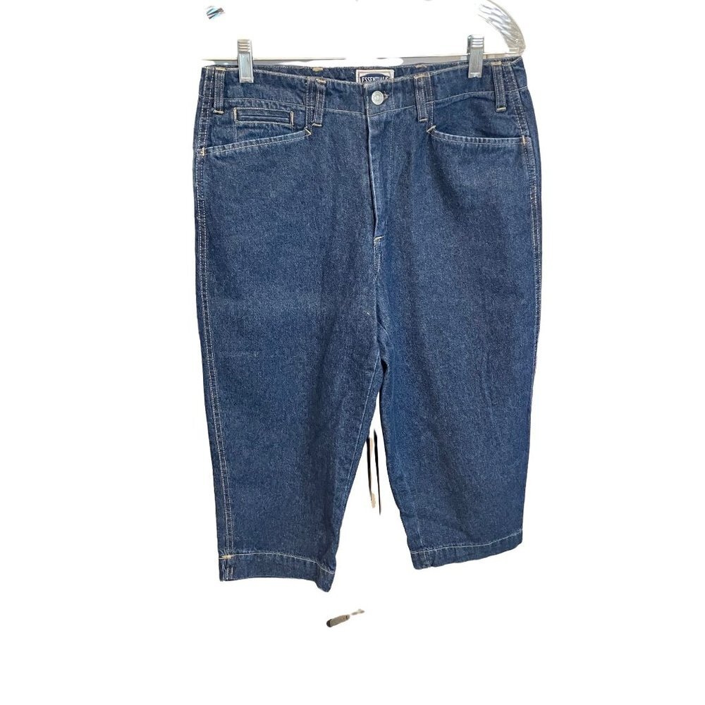 Essentials High Rise Capri Blue Mom Jeans Sz 8